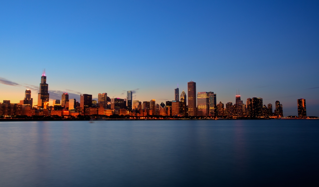 Chicago Skyline for 1024 x 600 widescreen resolution