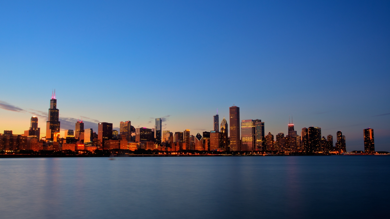 Chicago Skyline for 1366 x 768 HDTV resolution