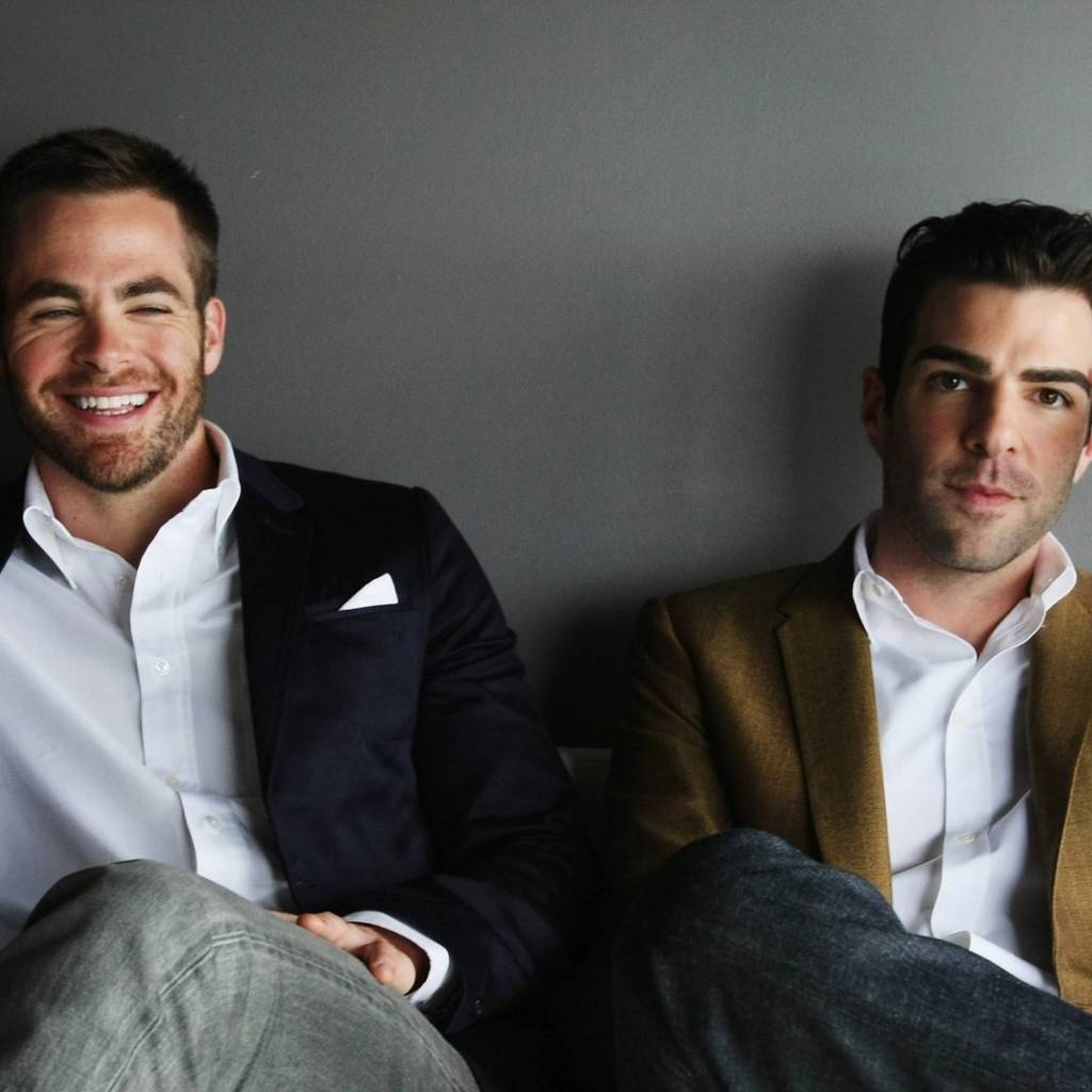 Chris Pine and Zachary Quinto for 1024 x 1024 iPad resolution