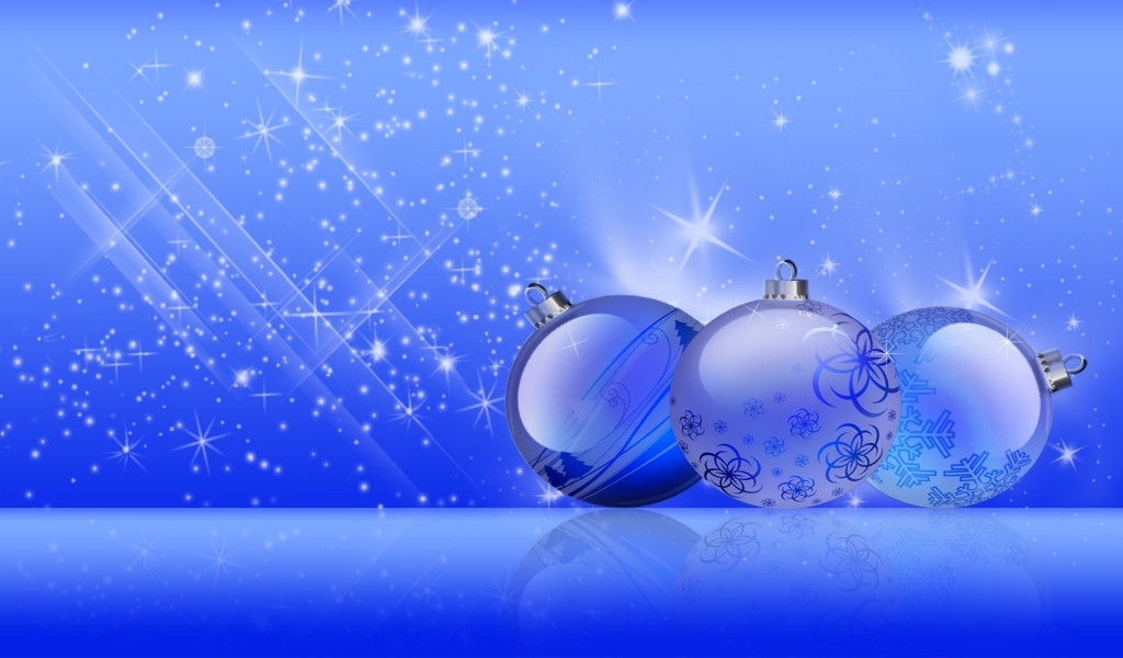 Christmas Blue Shine for 1024 x 600 widescreen resolution