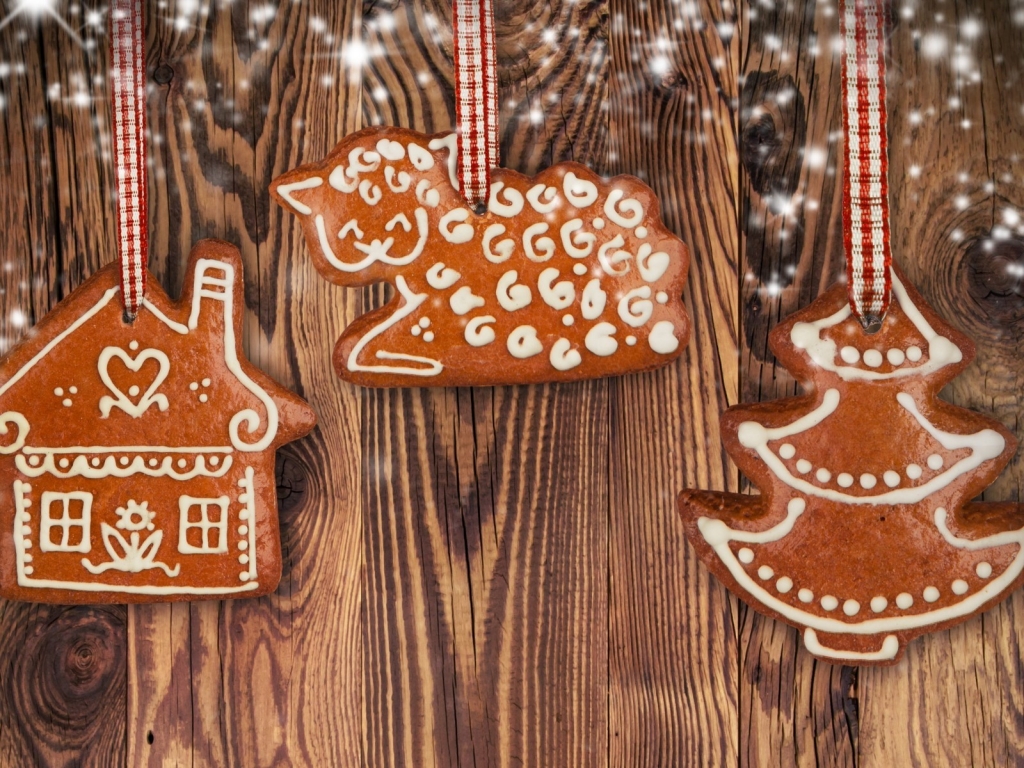 Christmas Gingerbread Ornaments for 1024 x 768 resolution