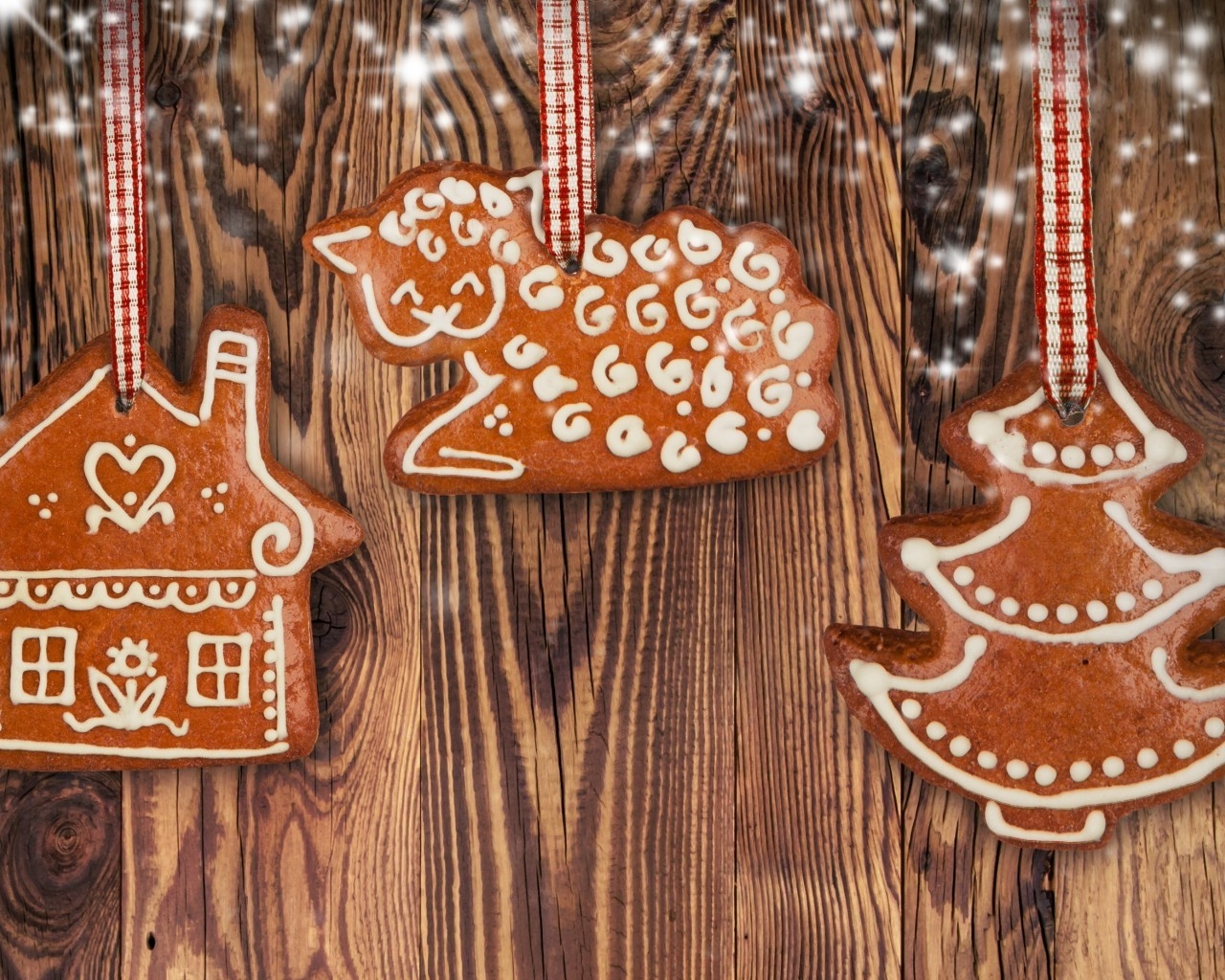 Christmas Gingerbread Ornaments for 1280 x 1024 resolution