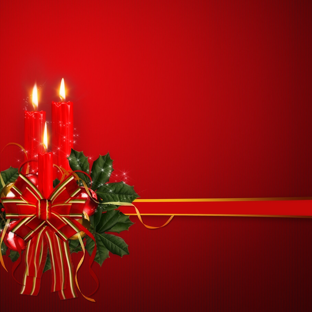 Christmas Ornament with Candle for 1024 x 1024 iPad resolution