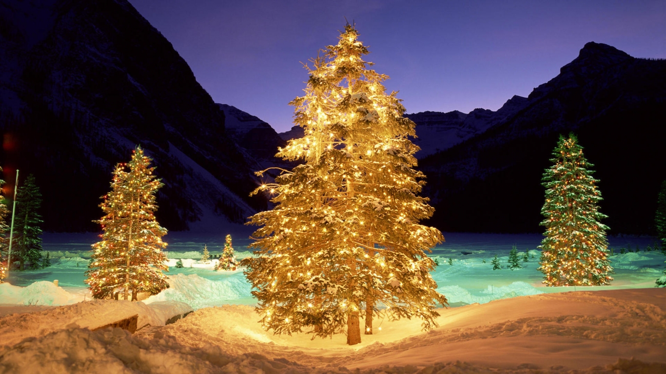 Christmas Tree Lighting for 1366 x 768 HDTV resolution