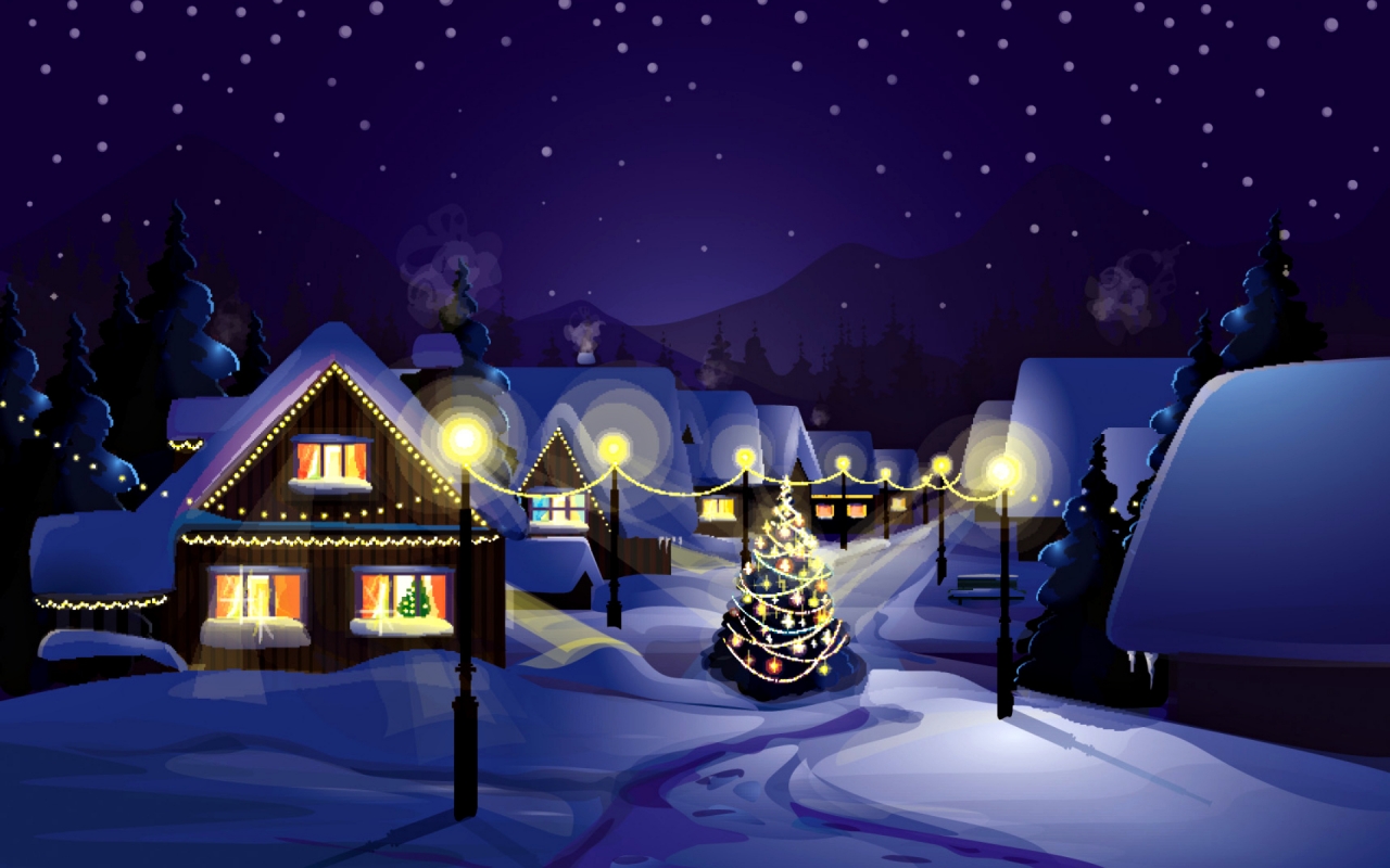 Christmas Village for 1280 x 800 widescreen resolution