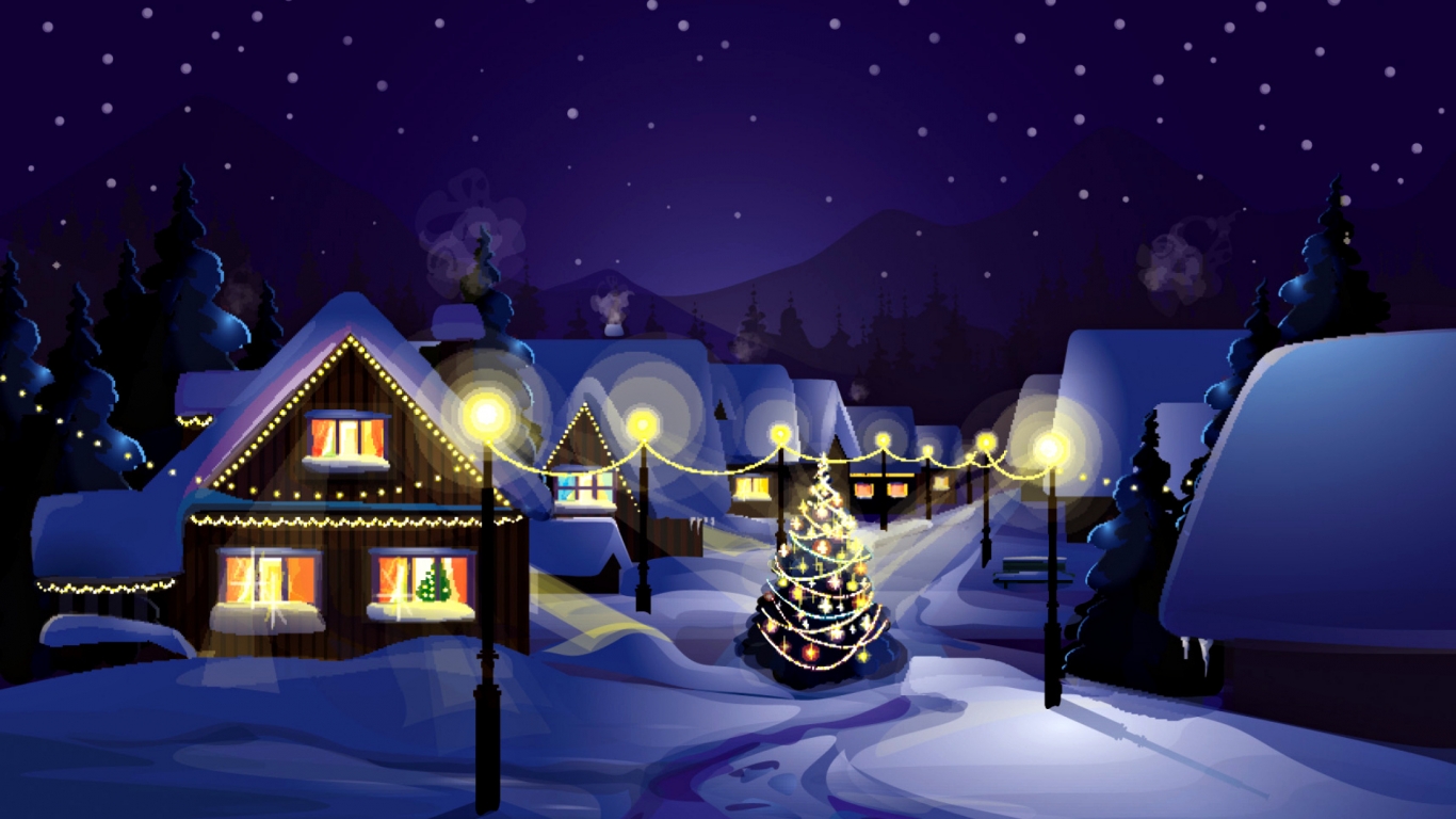 Christmas Village for 1366 x 768 HDTV resolution
