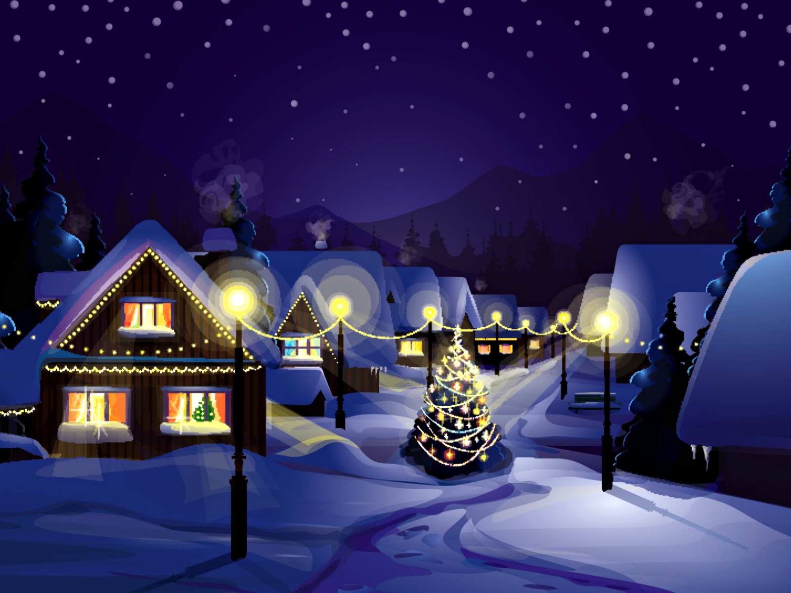 Christmas Village for 1600 x 1200 resolution