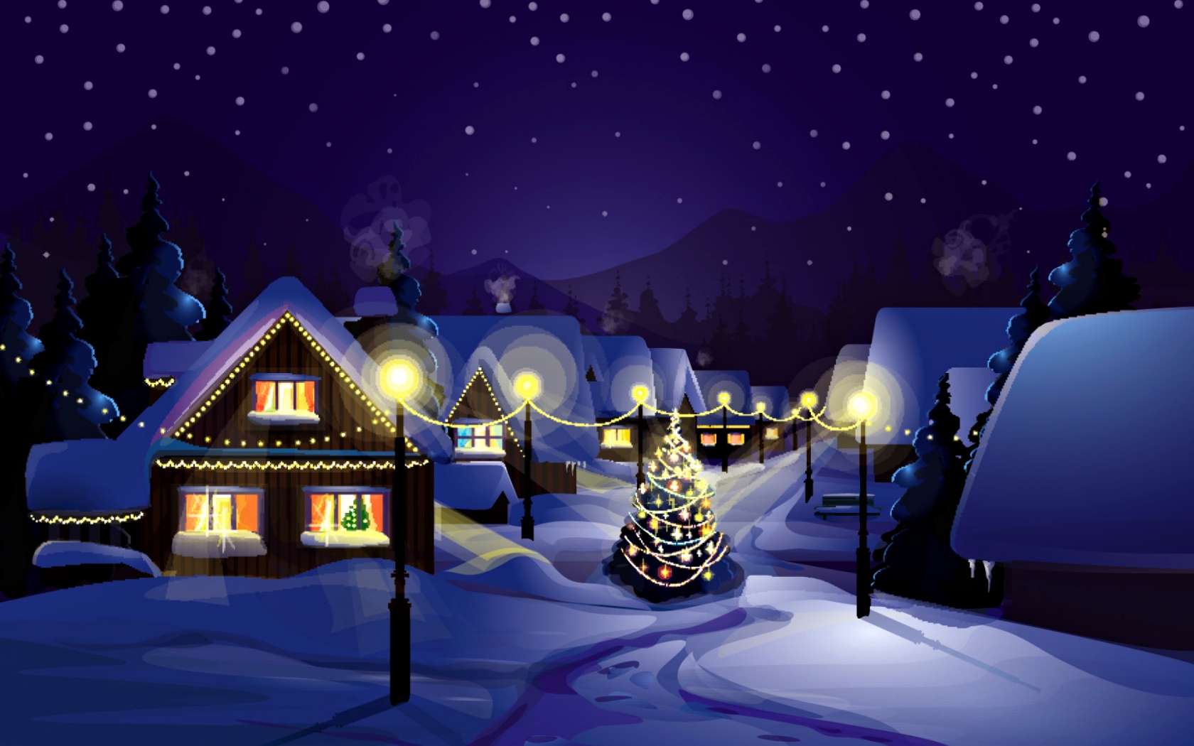 Christmas Village for 1680 x 1050 widescreen resolution