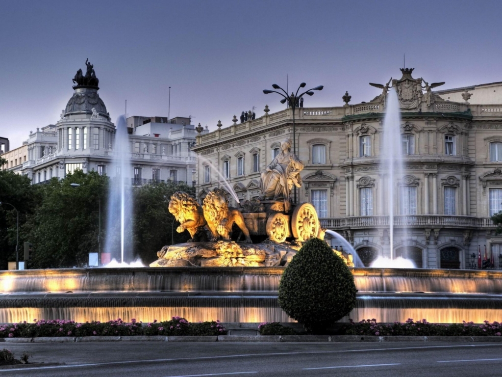 Cibeles Fountain in Madrid for 1024 x 768 resolution