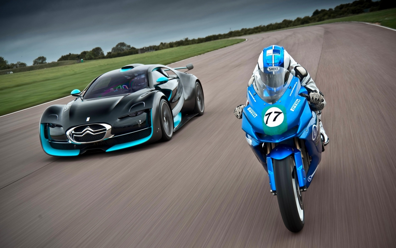 Citroen and Moto Race for 1280 x 800 widescreen resolution