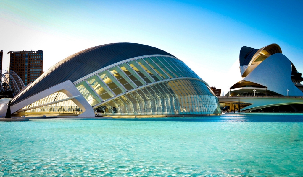 City of Arts and Sciences Valencia for 1024 x 600 widescreen resolution