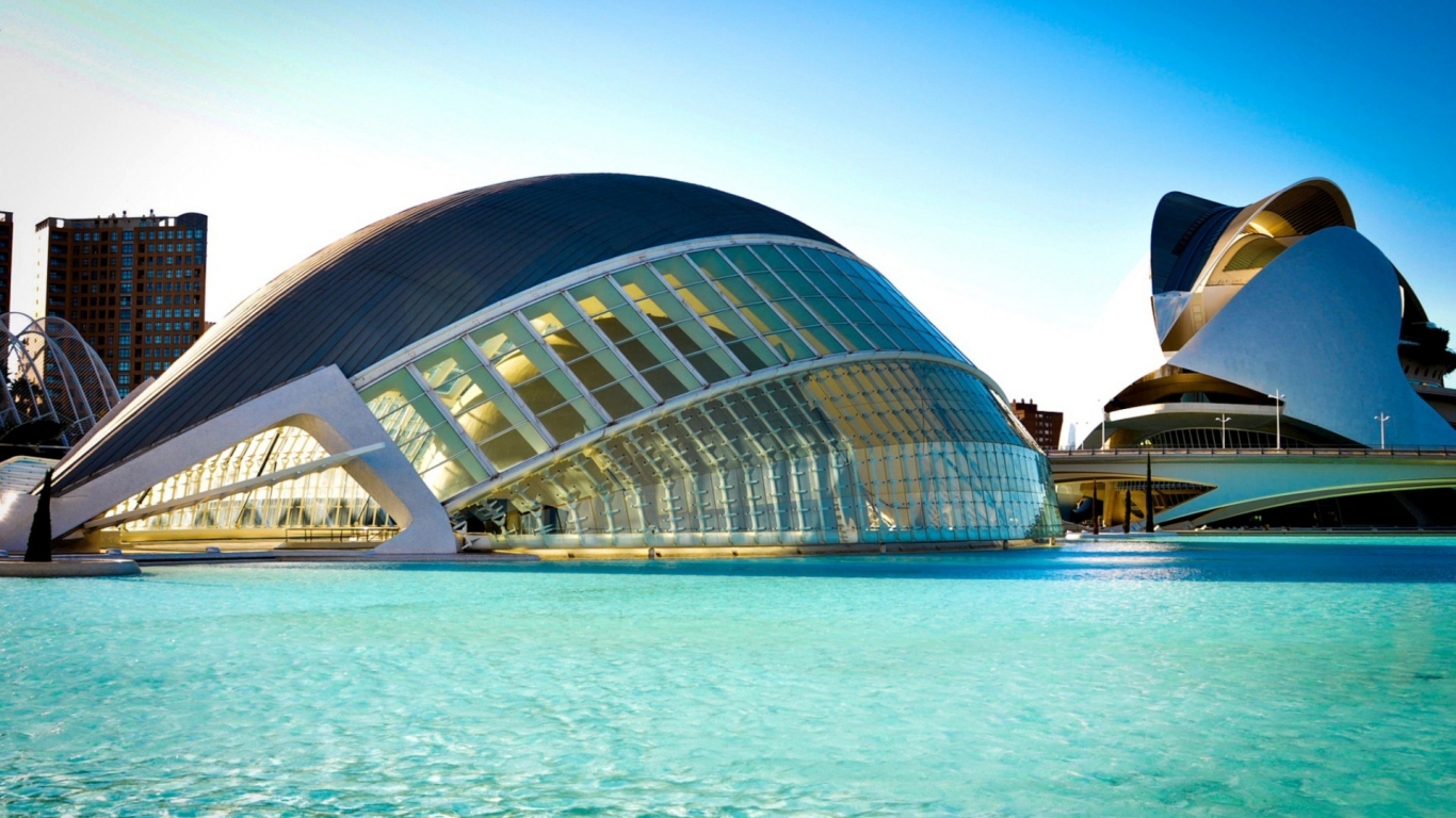 City of Arts and Sciences Valencia for 1366 x 768 HDTV resolution