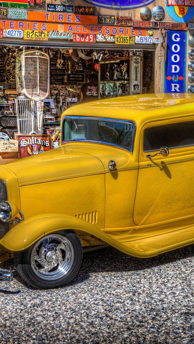 Classic Yellow Ford for 640 x 1136 iPhone 5 resolution