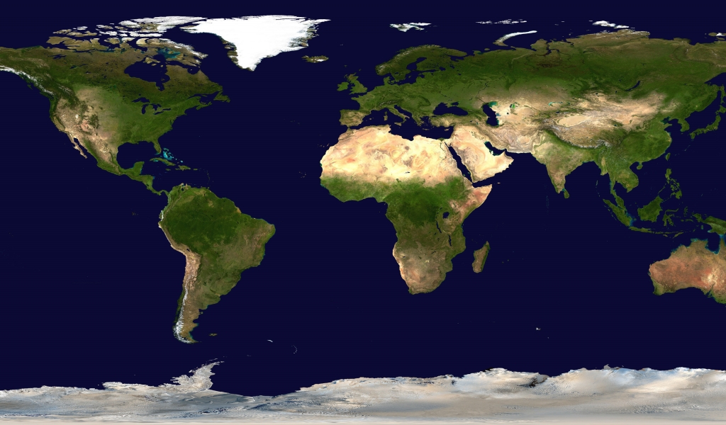 Clean World Map for 1024 x 600 widescreen resolution