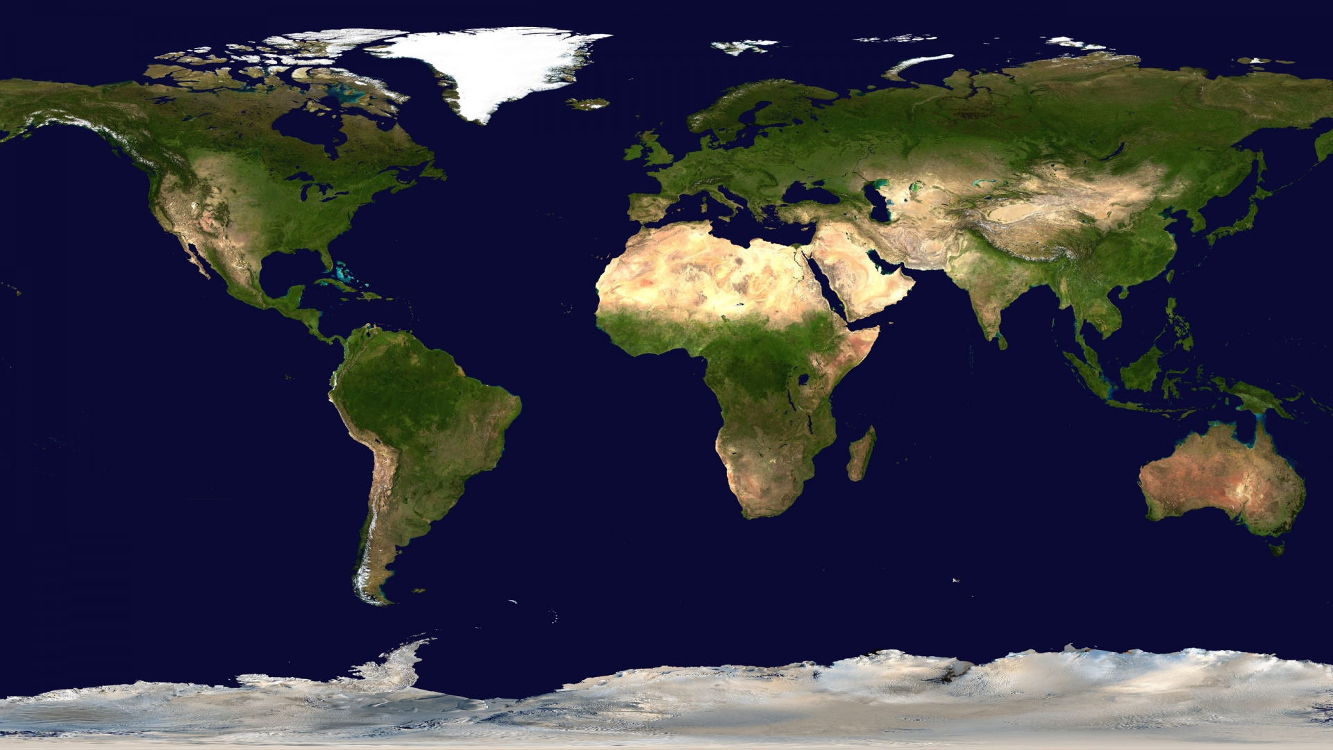Clean World Map for 1920 x 1080 HDTV 1080p resolution