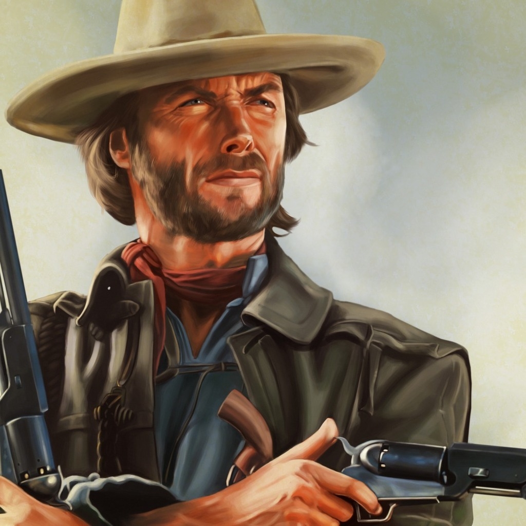 Clint Eastwood Artwork for 1024 x 1024 iPad resolution