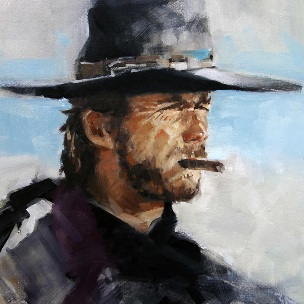 Clint Eastwood Painting for 1024 x 1024 iPad resolution
