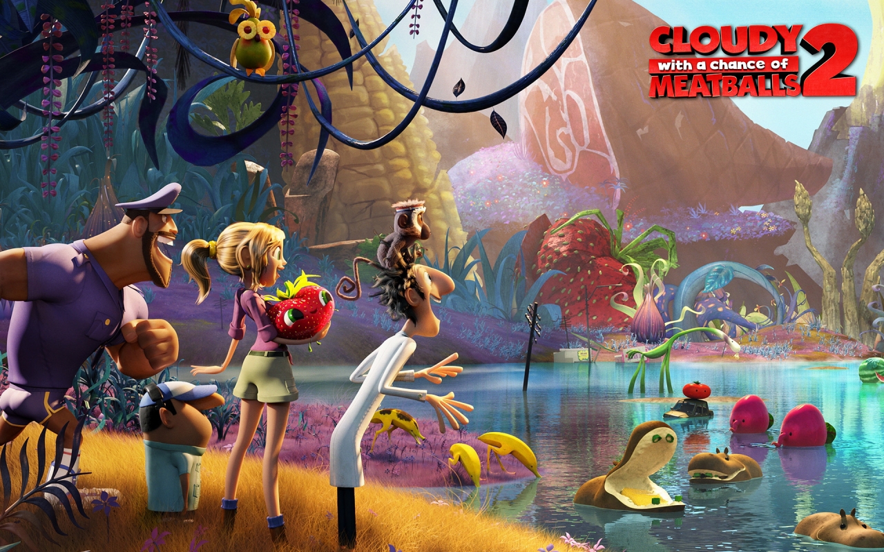 Cloudy with a Chance of Meatballs 2 for 1280 x 800 widescreen resolution