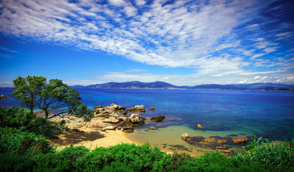 Coast of Porticcio for 1024 x 600 widescreen resolution