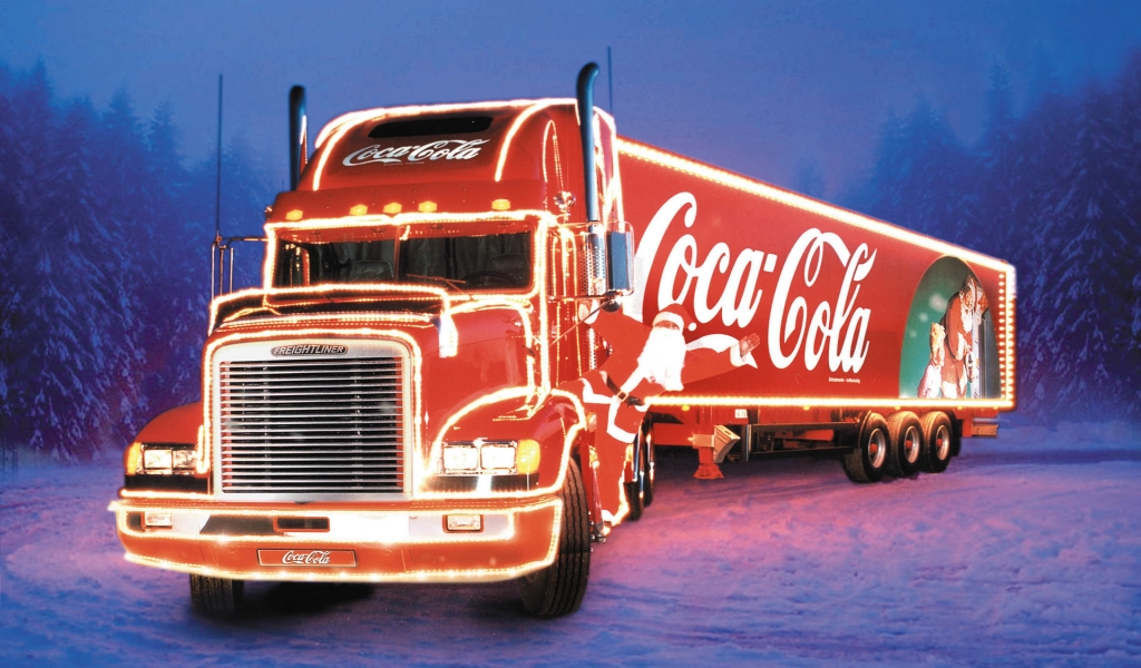 CocaCola Christmas Truck for 1024 x 600 widescreen resolution