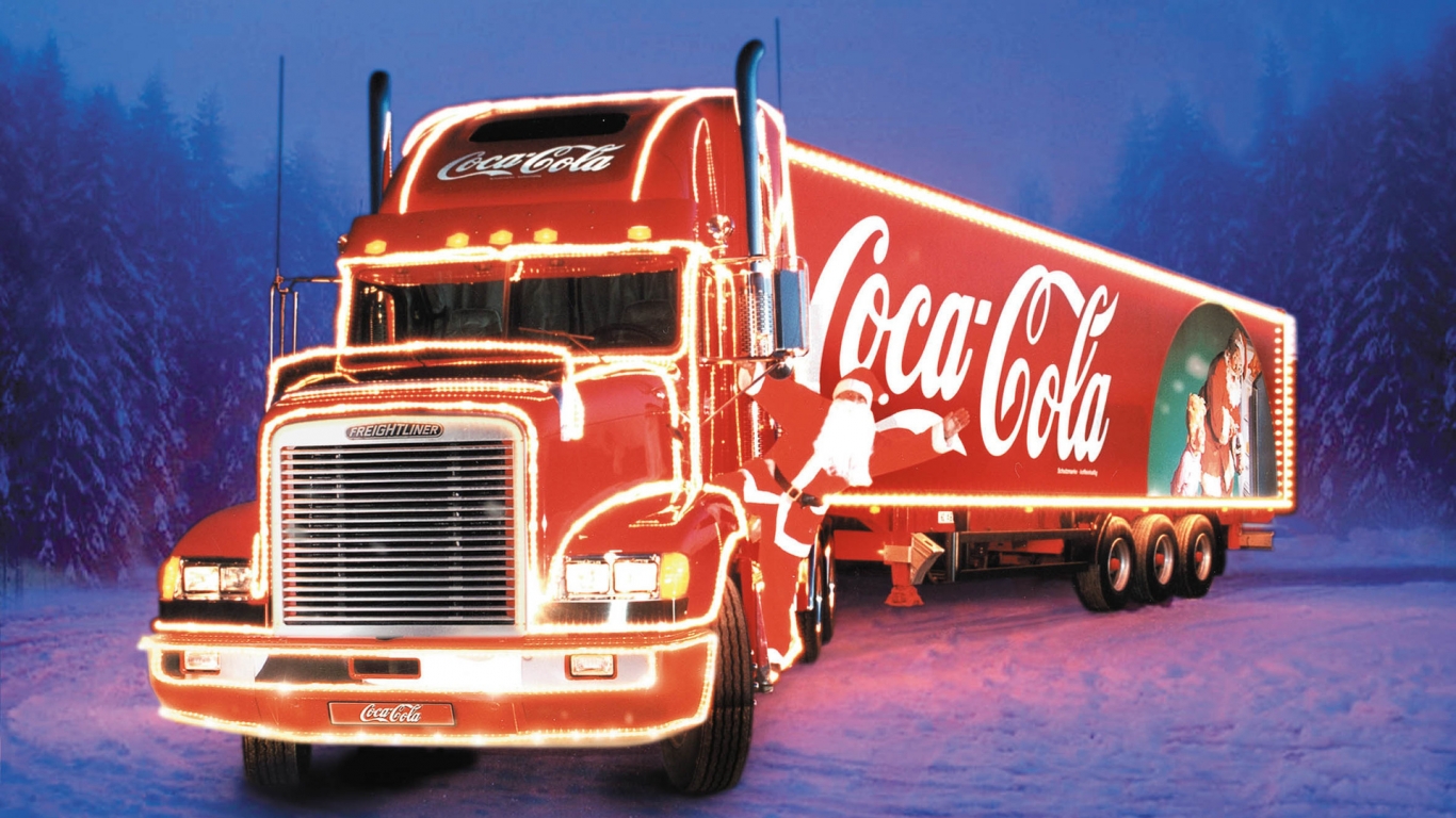 CocaCola Christmas Truck for 1366 x 768 HDTV resolution