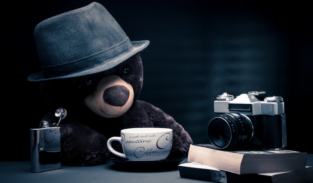 Coffee Time for Teddy Bear for 1024 x 600 widescreen resolution