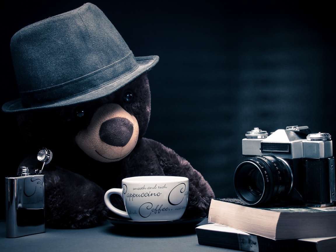 Coffee Time for Teddy Bear for 1152 x 864 resolution
