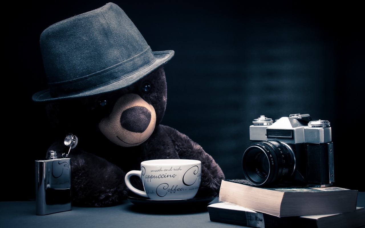 Coffee Time for Teddy Bear for 1280 x 800 widescreen resolution
