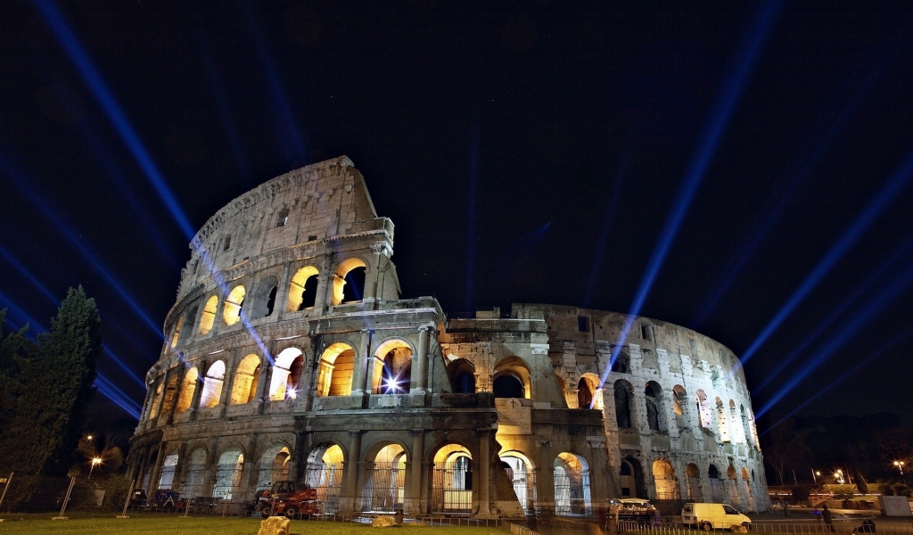 Colloseum during the Night for 1024 x 600 widescreen resolution