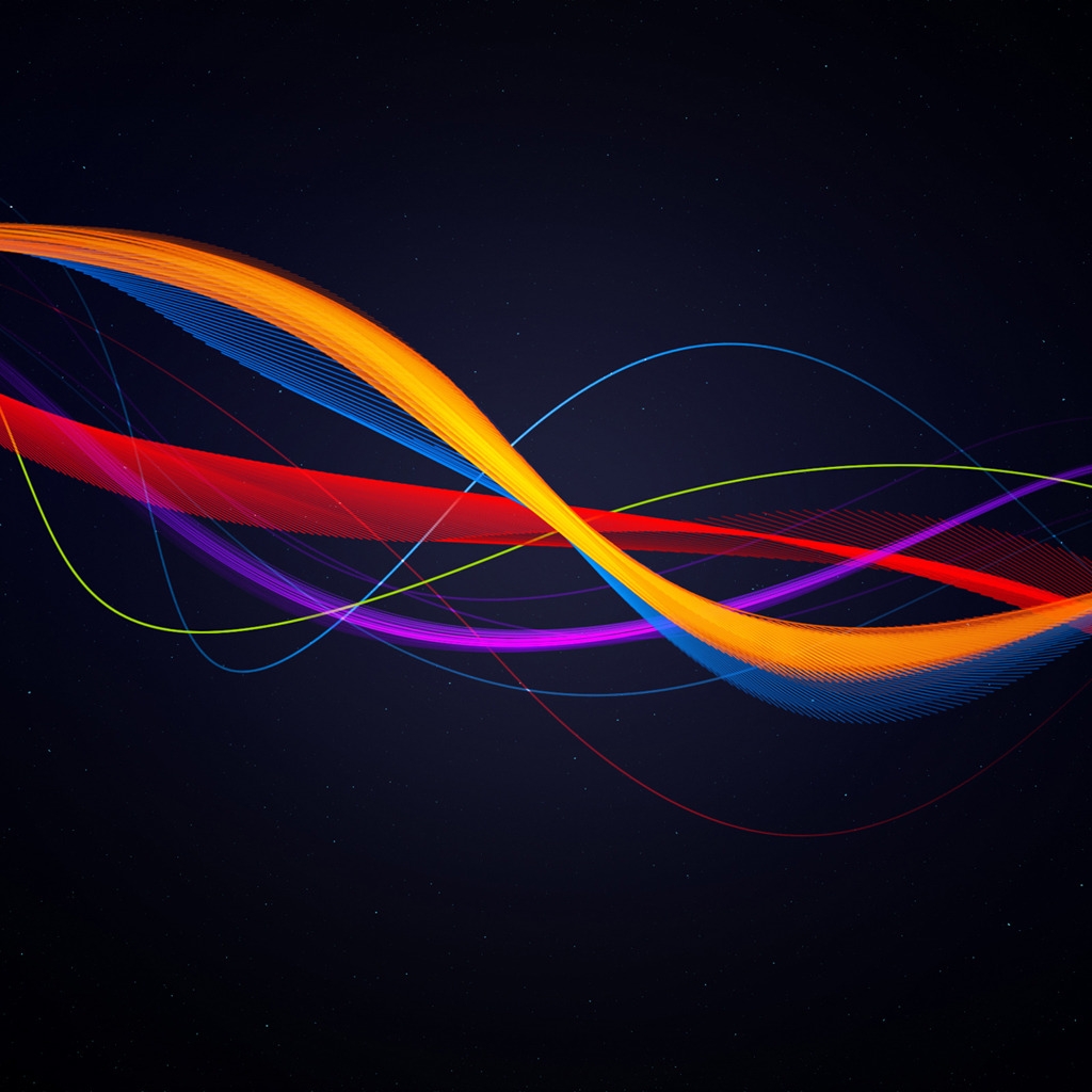 Colored Ribbons for 1024 x 1024 iPad resolution