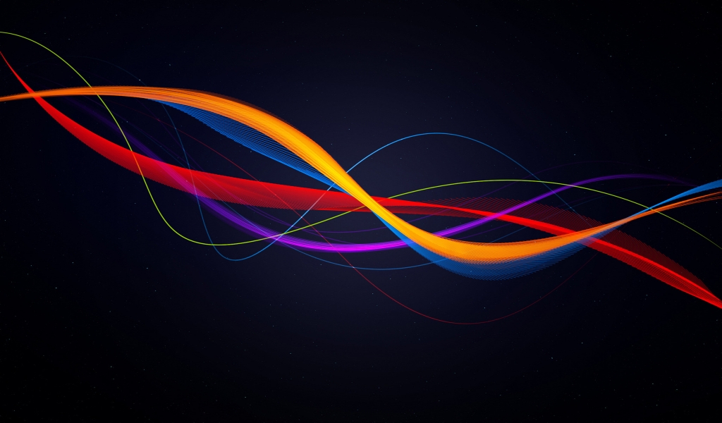 Colored Ribbons for 1024 x 600 widescreen resolution