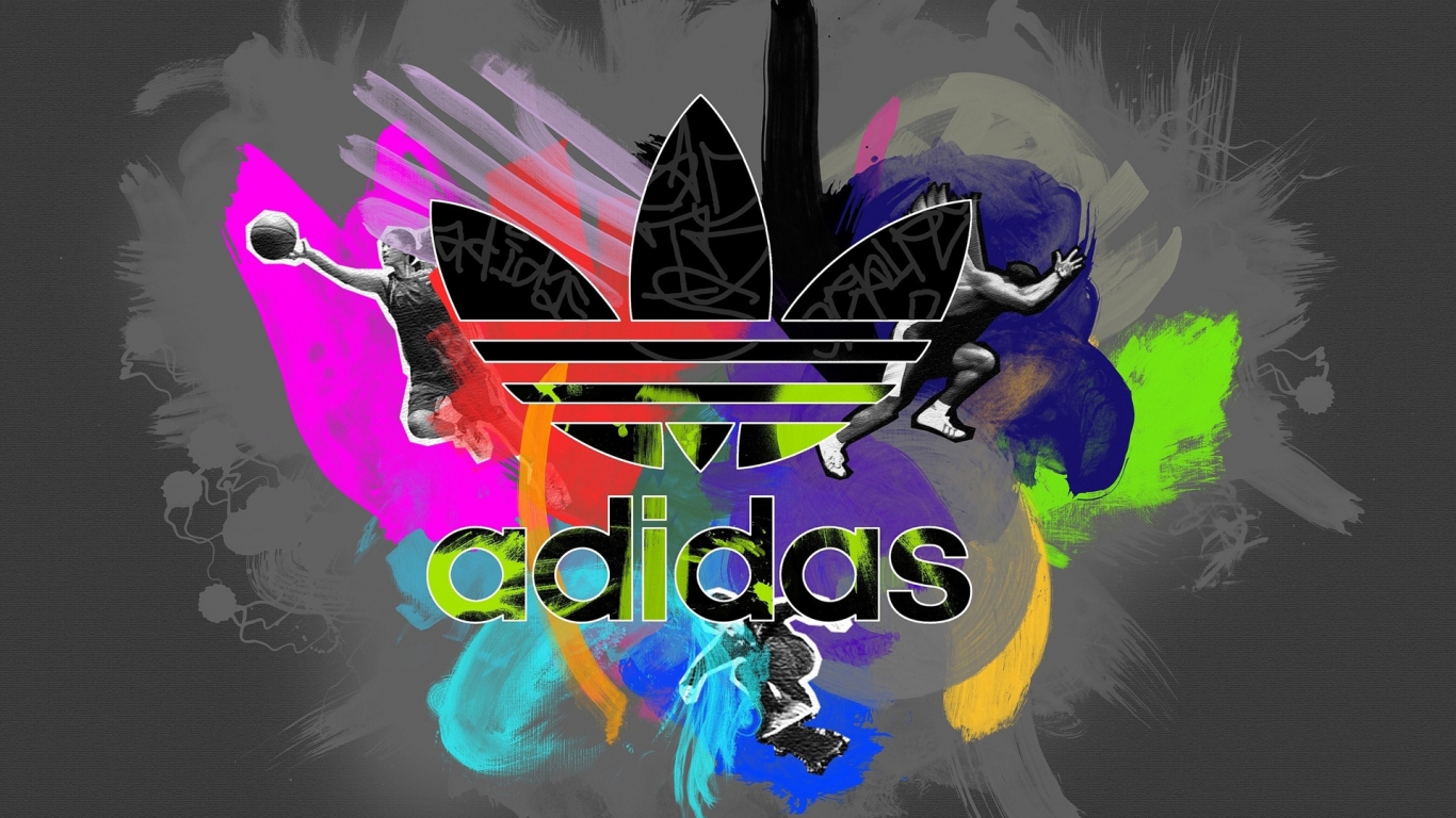 Colorful Adidas Logo for 1366 x 768 HDTV resolution