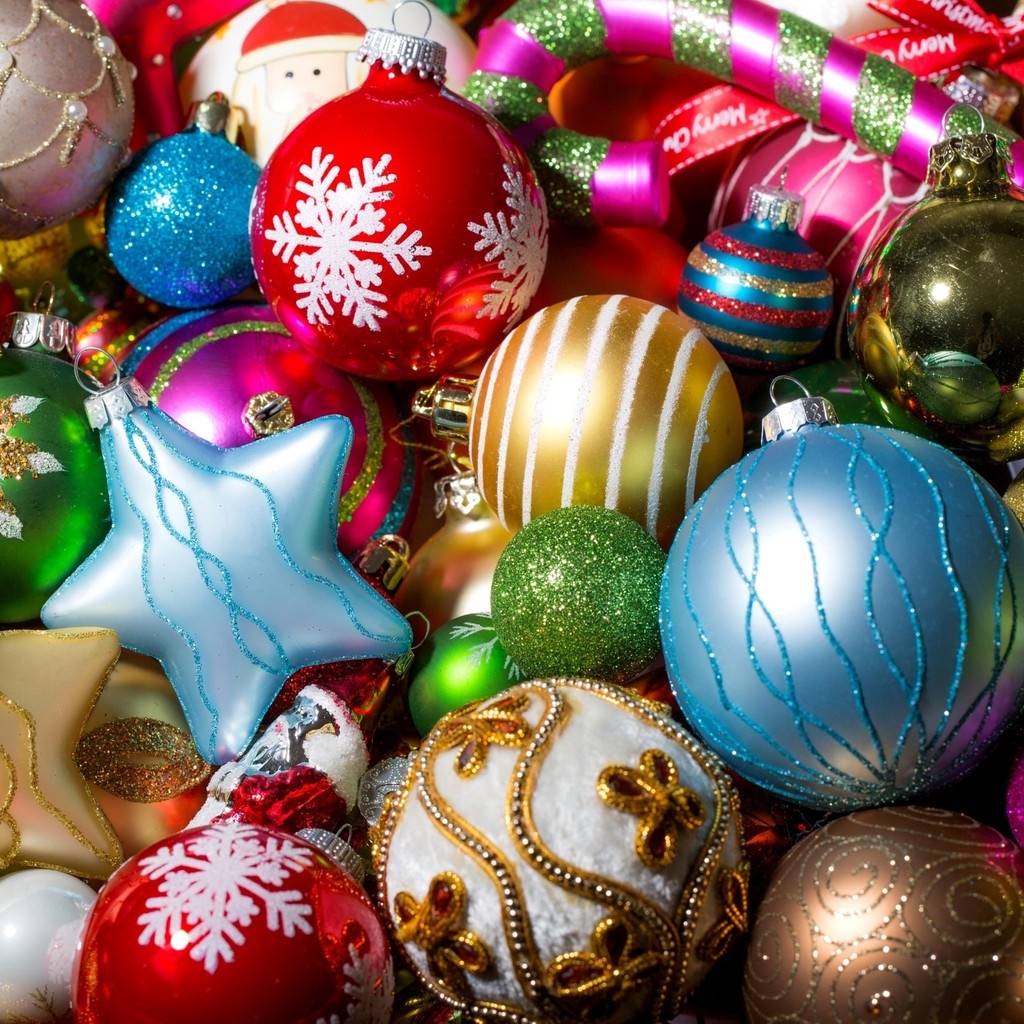 Colorful Christmas Globe Collection for 1024 x 1024 iPad resolution