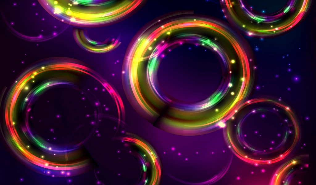 Colorful Circles for 1024 x 600 widescreen resolution