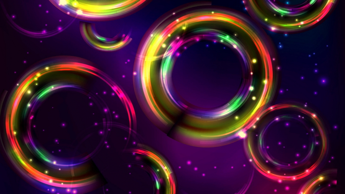Colorful Circles for 1366 x 768 HDTV resolution