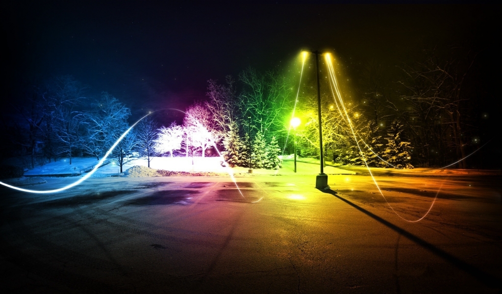 Colorful City Lights for 1024 x 600 widescreen resolution