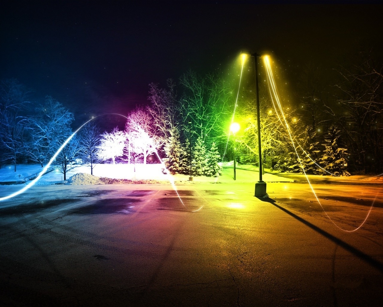 Colorful City Lights for 1280 x 1024 resolution