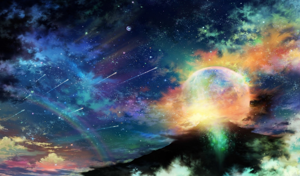 Colorful Space Landscape for 1024 x 600 widescreen resolution