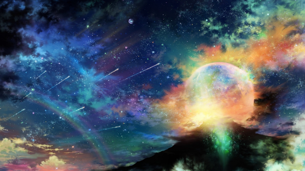 Colorful Space Landscape for 1280 x 720 HDTV 720p resolution