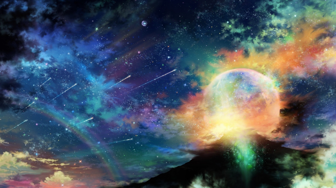 Colorful Space Landscape for 1366 x 768 HDTV resolution