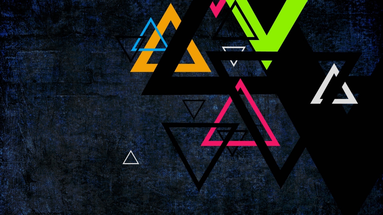 Colorful Triangles for 1280 x 720 HDTV 720p resolution