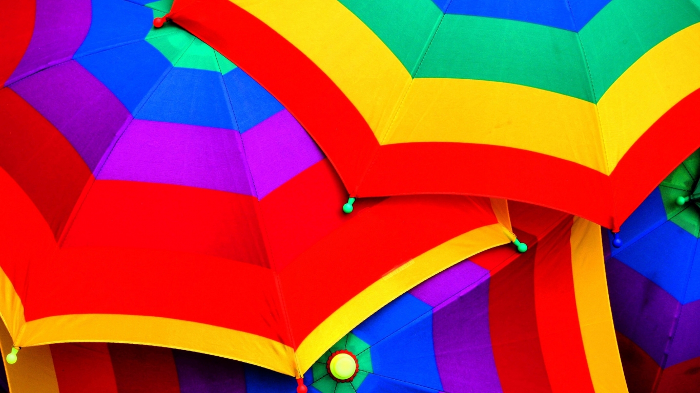 Colorful Umbrellas for 1366 x 768 HDTV resolution