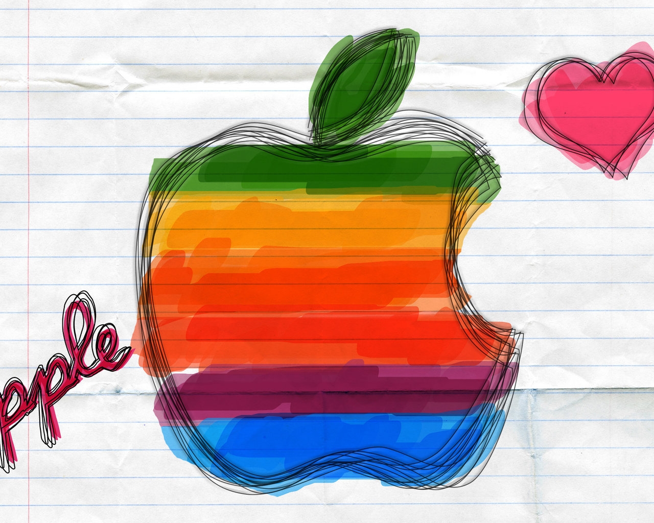 Colourful Apple logo for 1280 x 1024 resolution
