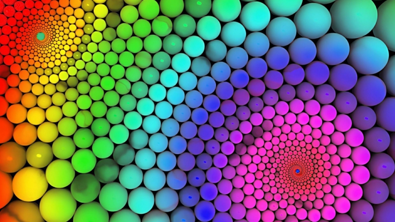 Colourful Balls for 1366 x 768 HDTV resolution