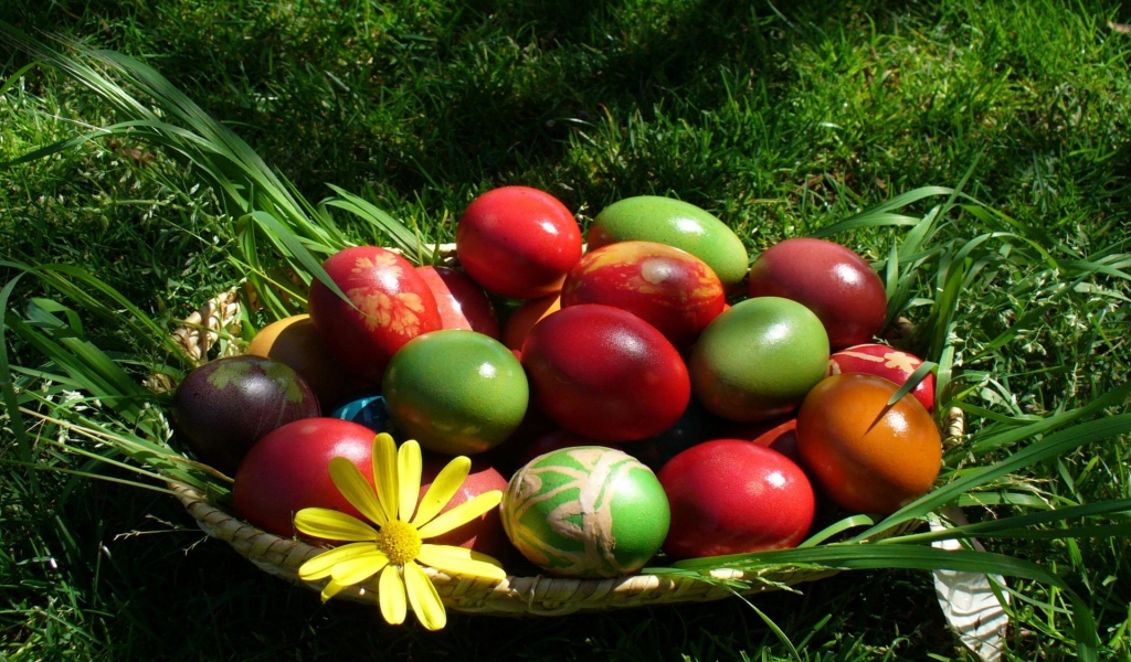 Colourful Easter Eggs for 1024 x 600 widescreen resolution