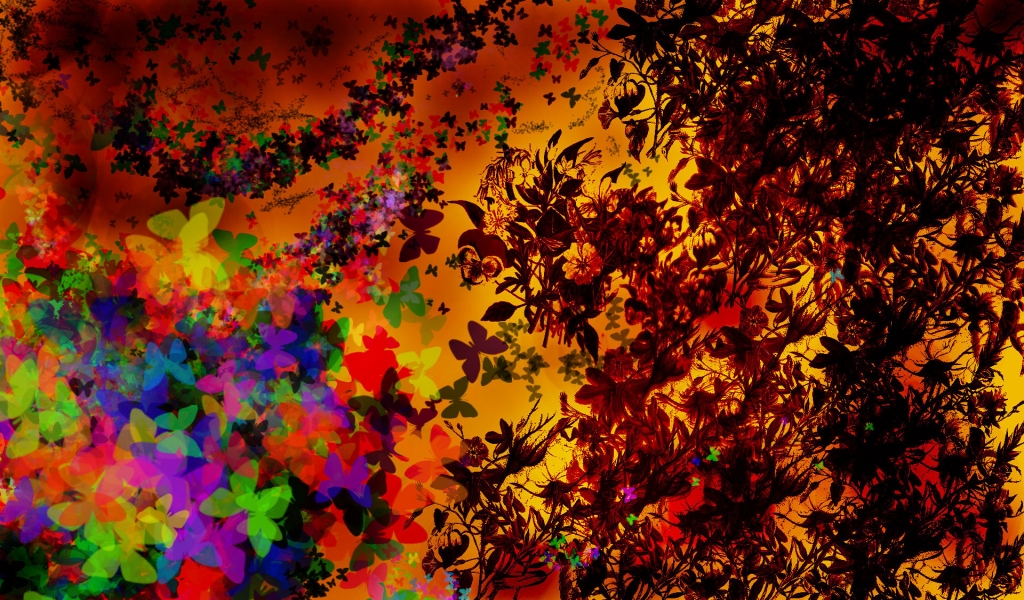 Colourful Fractal for 1024 x 600 widescreen resolution