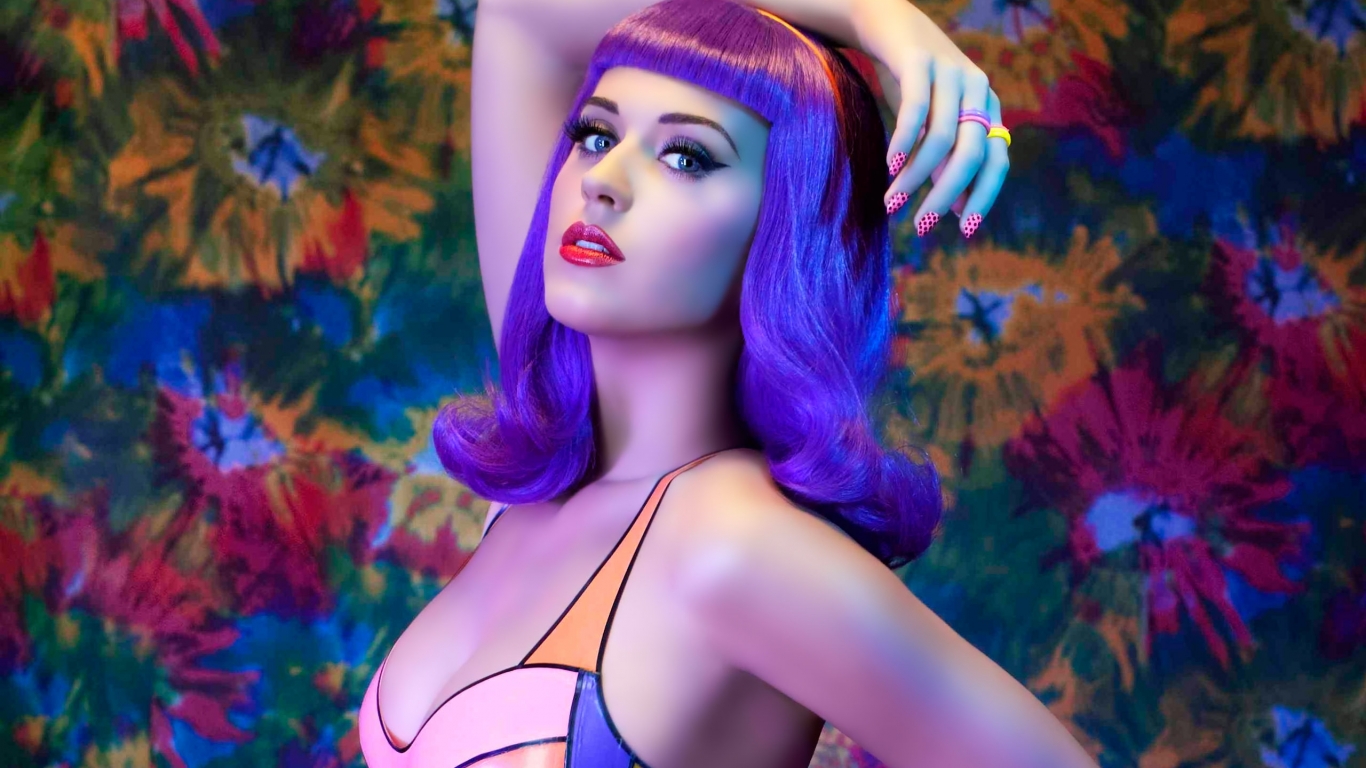 Colourful Katy Perry for 1366 x 768 HDTV resolution