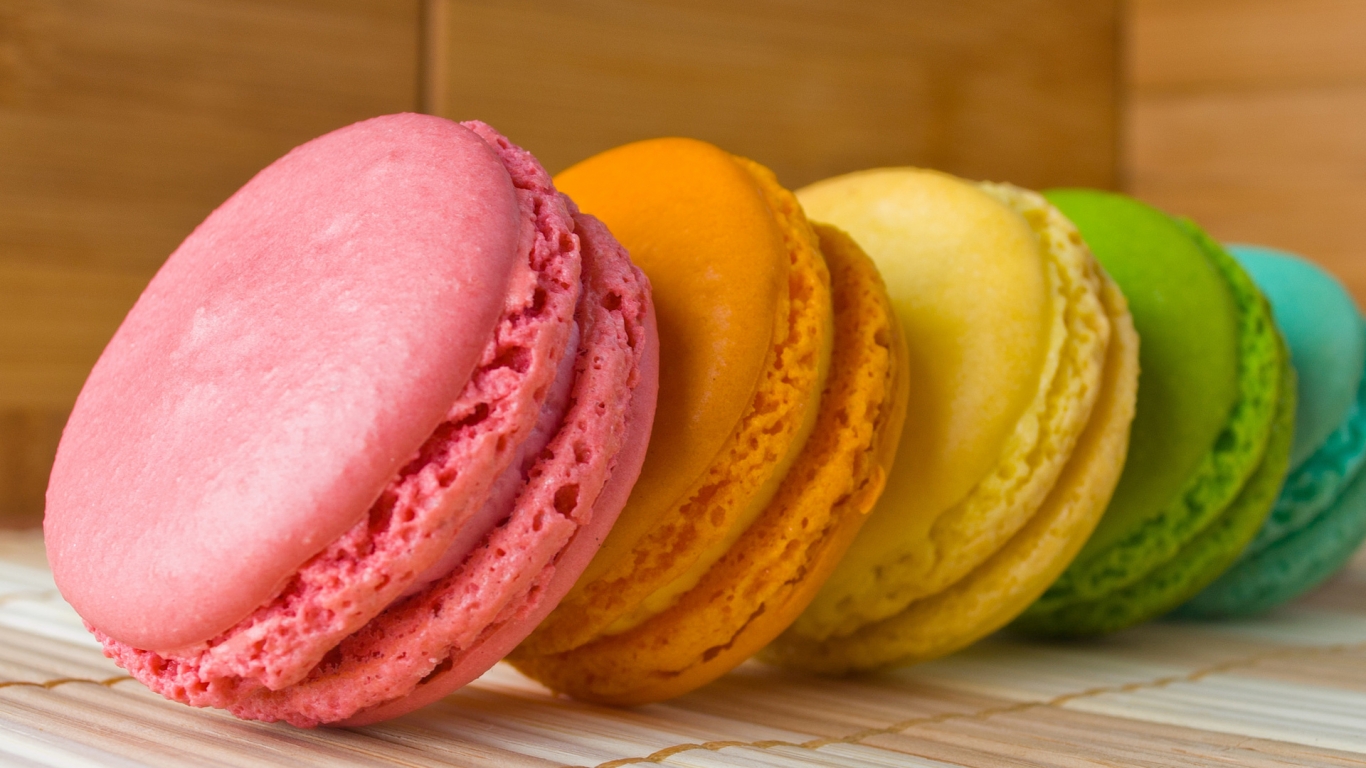 Colourful Macaroons for 1366 x 768 HDTV resolution