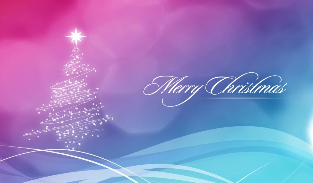 Colourful Merry Christmas for 1024 x 600 widescreen resolution