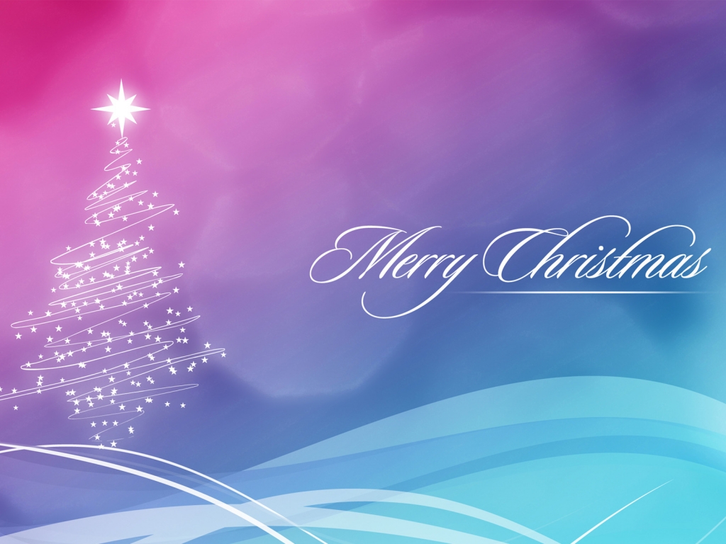 Colourful Merry Christmas for 1024 x 768 resolution